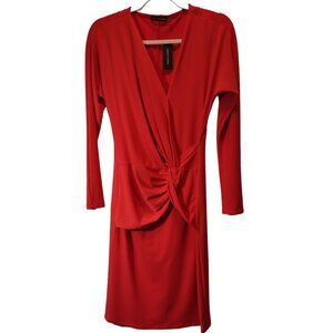 JOSIE NATORI ORNGE SIDE KNOT MIDI DRESS XS SIZE
